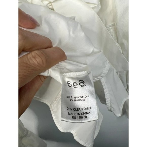 Sea Nw York Gaia Ruffled Cutout Lightweight Blouson Blouse White Size: 00 NWOT - Picture 8 of 9